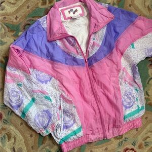 Vintage 1990s Pink and Purple Windbreaker Jacket